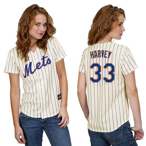Matt Harvey #33 mlb Jersey-New York Mets Women's Authentic Home White Cool Base Baseball Jersey